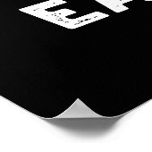 Easy Comma Easy Go Funny Punctuation Pun Dark BG Poster (Ecke)