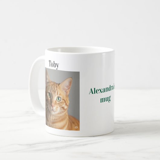 Easy Customization Pet Photo Name Pet Lover gift Kaffeetasse (Vorderseite Links)