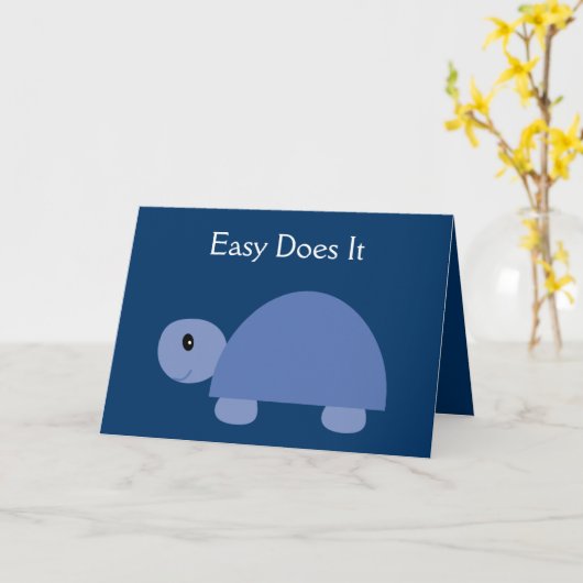 Easy Does It blue turtle recovery card Karte (Gelbe Blume)