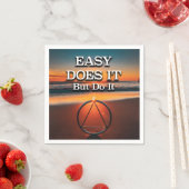 EASY DOES IT But Do It AA Slogan Sunrise Serviette (Beispiel)