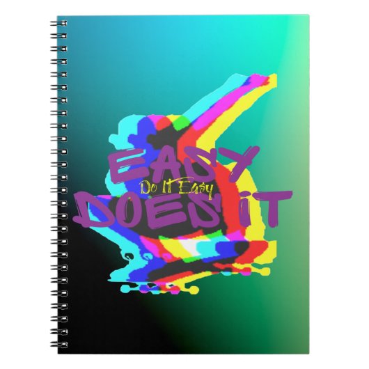 Easy Does It Easy Skateboard Grafik Notizblock (Vorderseite)
