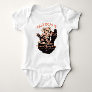 Easy Does It Wochenend-Laufclub Retro-Koala-T-Shir Baby Strampler