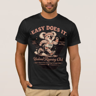 Easy Does It Wochenend-Laufclub Retro-Koala-T-Shir T-Shirt