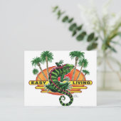 Easy Living Lizard on Beach Postcard Postkarte (Stehend Vorderseite)