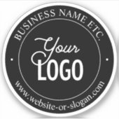 Easy Logo Replacement & Customizable Text | Black Aufkleber (Vorderseite)