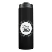 Easy Logo Replacement & Customizable Text | Black Thermosbecher (Vorderseite)