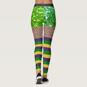 Easy Mardi Gras Costume Fishnet Glitzer Leggings (Rückseite)