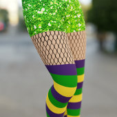 Easy Mardi Gras Costume Fishnet Glitzer Leggings