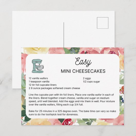 Easy Mini Cheesecake Postkarte (Vorne/Hinten)