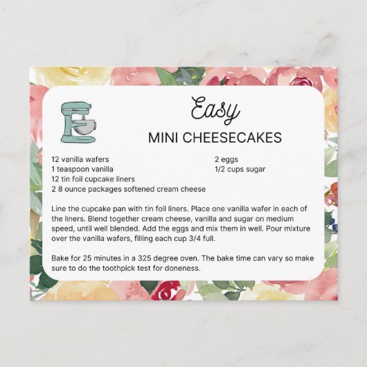 Easy Mini Cheesecake Postkarte (Vorderseite)