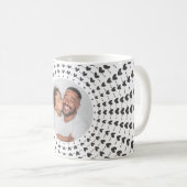 Easy Modern & Trendy One Photo & Gray Hearts Kaffeetasse (VorderseiteRechts)