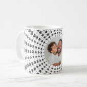 Easy Modern & Trendy One Photo & Gray Hearts Kaffeetasse (Vorderseite Links)