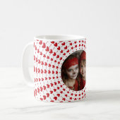 Easy Modern & Trendy One Photo & Red Hearts Kaffeetasse (Vorderseite Links)
