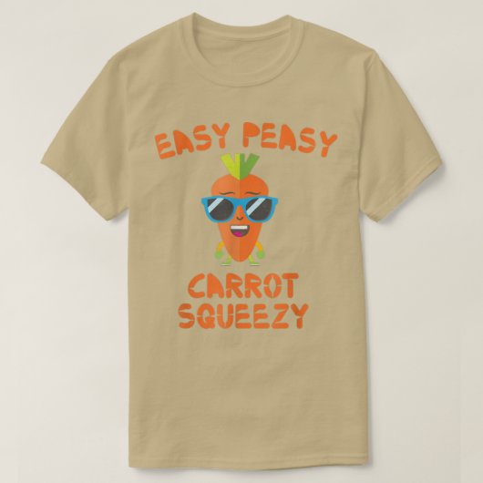 Easy Peasy Carrot Squeezy Drink Carrot Juice Vegan T-Shirt (Design vorne)