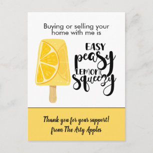 Easy Peasy Lemon Real Estate Marketing Postkarte
