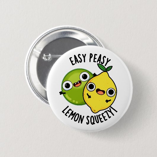 Easy Peasy Lemon Squeezy Funny Fruit Pub Button (Vorne & Hinten)