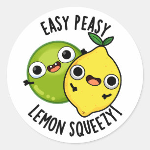 Easy Peasy Lemon Squeezy Funny Fruit Pub Runder Aufkleber