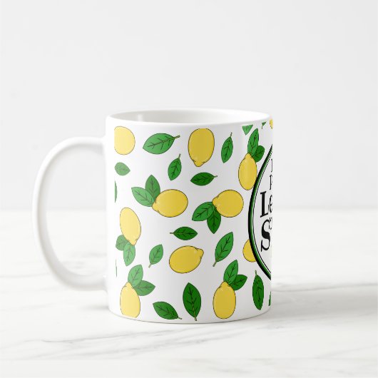 Easy Peasy Lemon Squeezy Funny Zitat Lemon Muster Kaffeetasse (Links)
