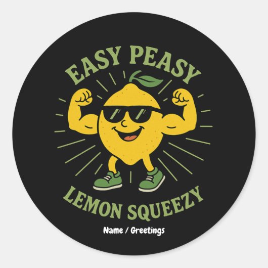 Easy Peasy Lemon Squeezy Geschenk - Funny Hello Su Runder Aufkleber (Vorderseite)