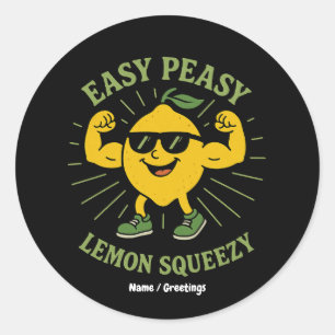 Easy Peasy Lemon Squeezy Geschenk - Funny Hello Su Runder Aufkleber