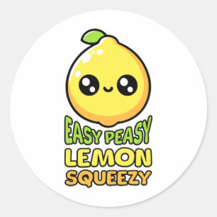 Easy Peasy Lemon Squeezy! Niedlich Lemon Pun Runder Aufkleber
