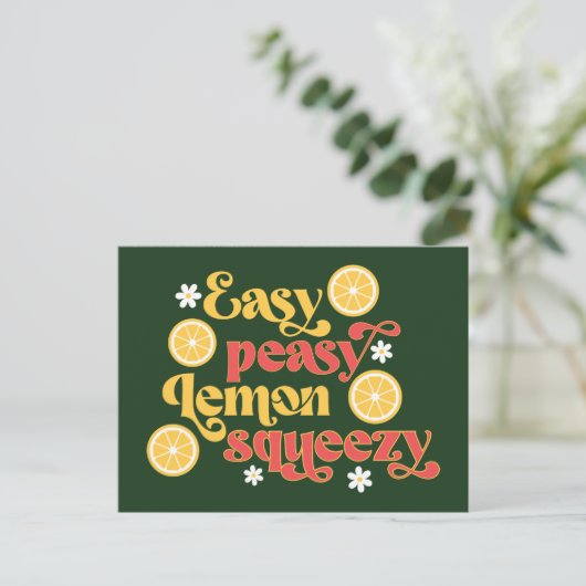 Easy Peasy Lemon Squeezy Postkarte (Stehend Vorderseite)