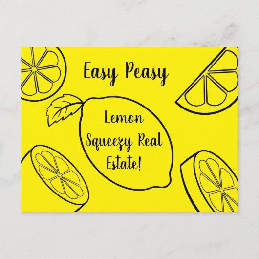 Easy Peasy Lemon Squeezy Real Anwesen Postkarte (Vorderseite)