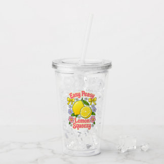 Easy Peasy Lemon Squeezy – Zitronen und Blumen Acryltrinkbecher
