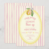 Easy Peasy Lemon Three-zy 3. Geburtstag Einladung (Vorne/Hinten)