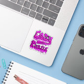 Easy Purple Drip Logo Sticker (Laptop mit iPhone)