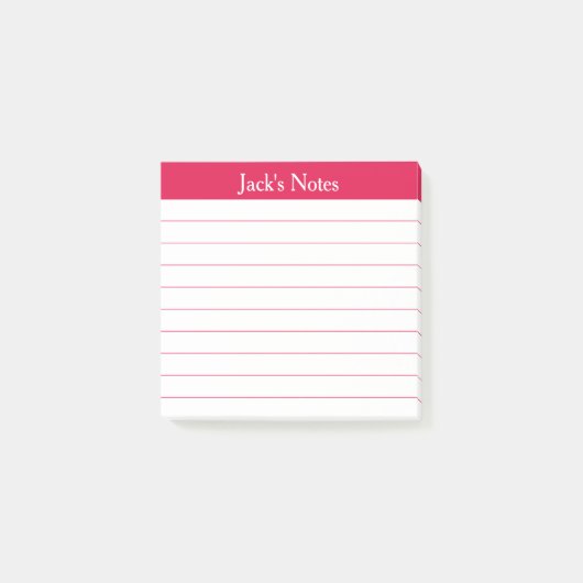 Easy Read Cherry Red Lined Personalized Post-it Klebezettel (Vorderseite)