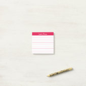 Easy Read Cherry Red Lined Personalized Post-it Klebezettel (Auf Schreibtisch)