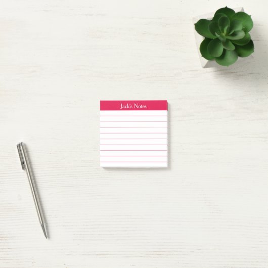 Easy Read Cherry Red Lined Personalized Post-it Klebezettel (Büro)