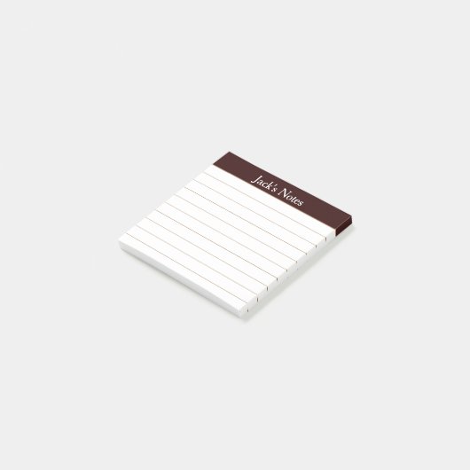 Easy Read Chocolate Brown Lined Personalized Post-it Klebezettel (angewinkelt)