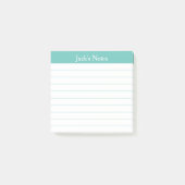 Easy Read Classic Aqua Lined Personalized Post-it Klebezettel (Vorderseite)
