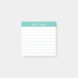 Easy Read Classic Aqua Lined Personalized Post-it Klebezettel