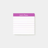 Easy Read Classic Dark Pink Lined Personalized Post-it Klebezettel (Vorderseite)