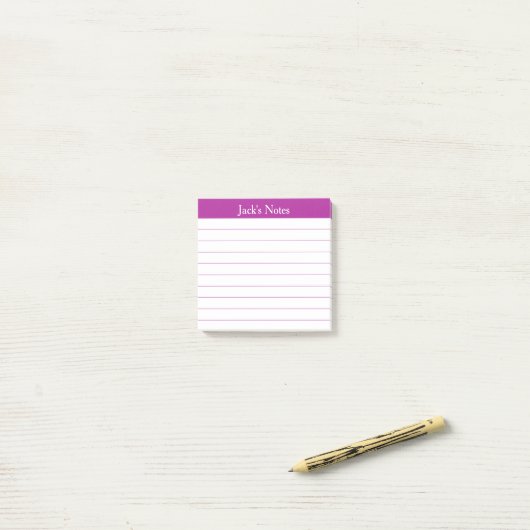 Easy Read Classic Dark Pink Lined Personalized Post-it Klebezettel (Auf Schreibtisch)