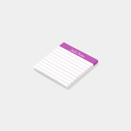Easy Read Classic Dark Pink Lined Personalized Post-it Klebezettel (angewinkelt)