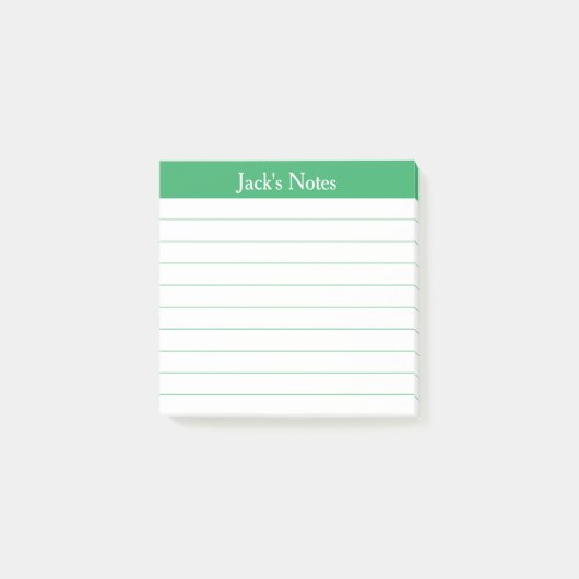 Easy Read Classic Green Lined Personalized Post-it Klebezettel (Vorderseite)