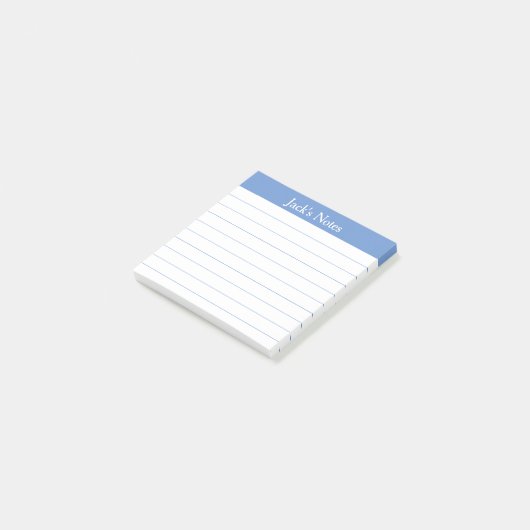 Easy Read Classic Light Blue Lined Personalized Post-it Klebezettel (angewinkelt)