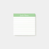 Easy Read Classic Sage Green Lined Personalized Post-it Klebezettel (Vorderseite)