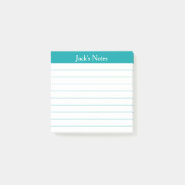 Easy Read Classic Teal Lined Personalized Post-it Klebezettel