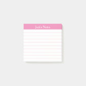 Easy Read Pink Lined Personalized Post-it Klebezettel (Vorderseite)