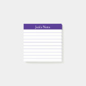 Easy Read Purple Lined Personalized Post-it Klebezettel (Vorderseite)