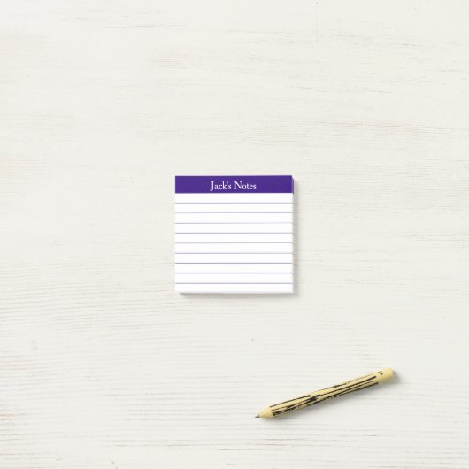 Easy Read Purple Lined Personalized Post-it Klebezettel (Auf Schreibtisch)