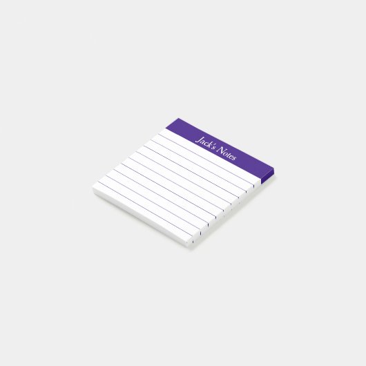 Easy Read Purple Lined Personalized Post-it Klebezettel (angewinkelt)