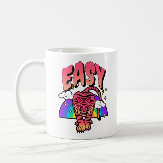EASY Tiger Classic Becher – Retro Regenbogen Wild Kaffeetasse (Links)