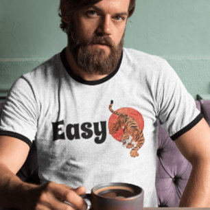 "Easy Tiger" Lustiges Typografie-Shirt – kühnes De T-Shirt