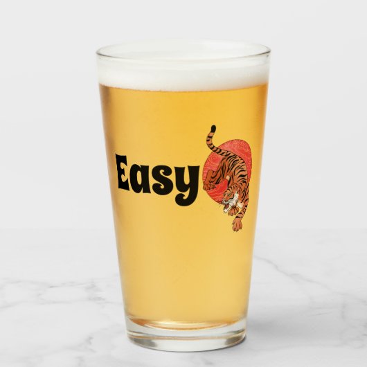 Easy Tiger Pint Glas – Fette Typografie (Vorne (Gefüllt))